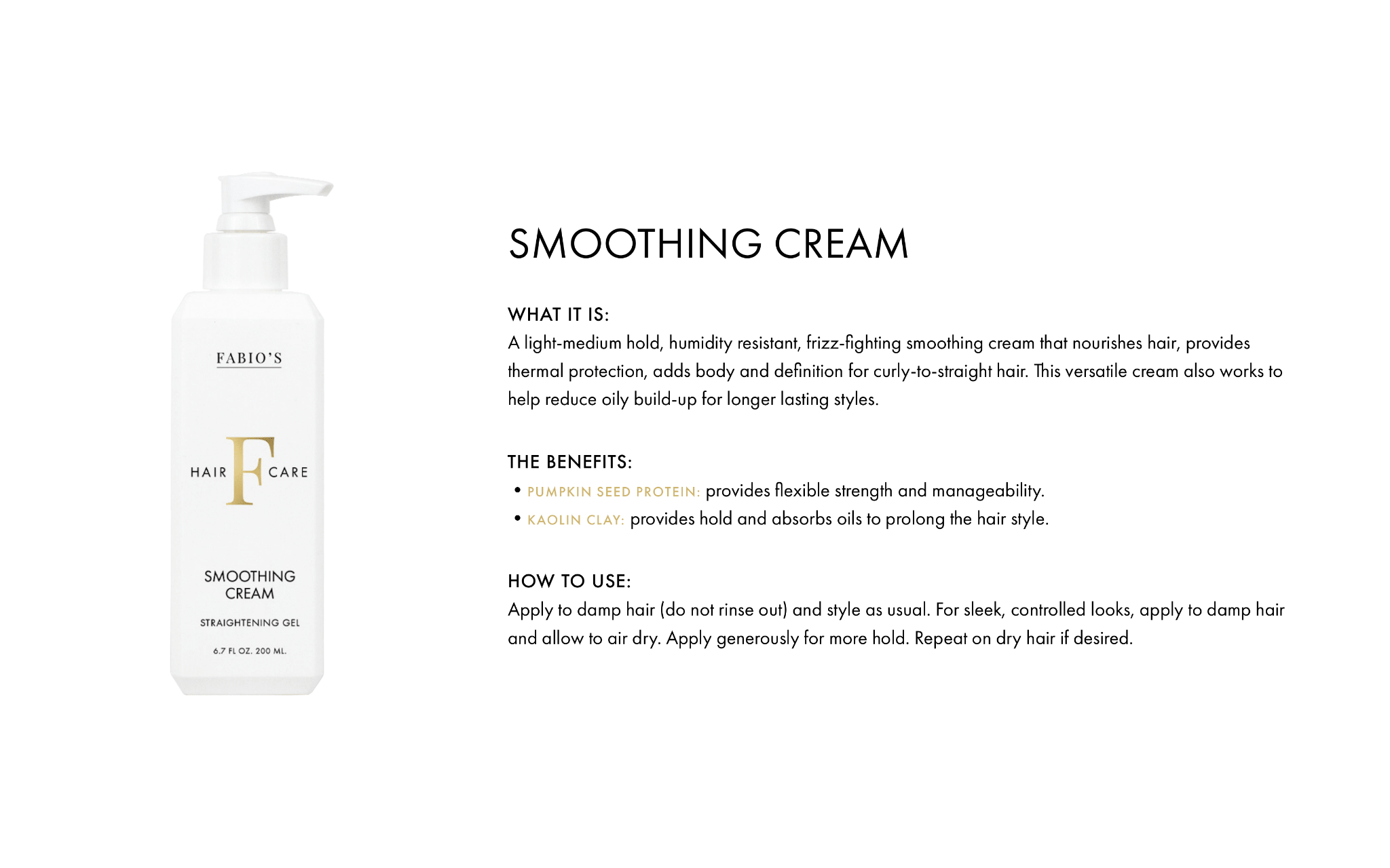 Fabio’s Smoothing Cream