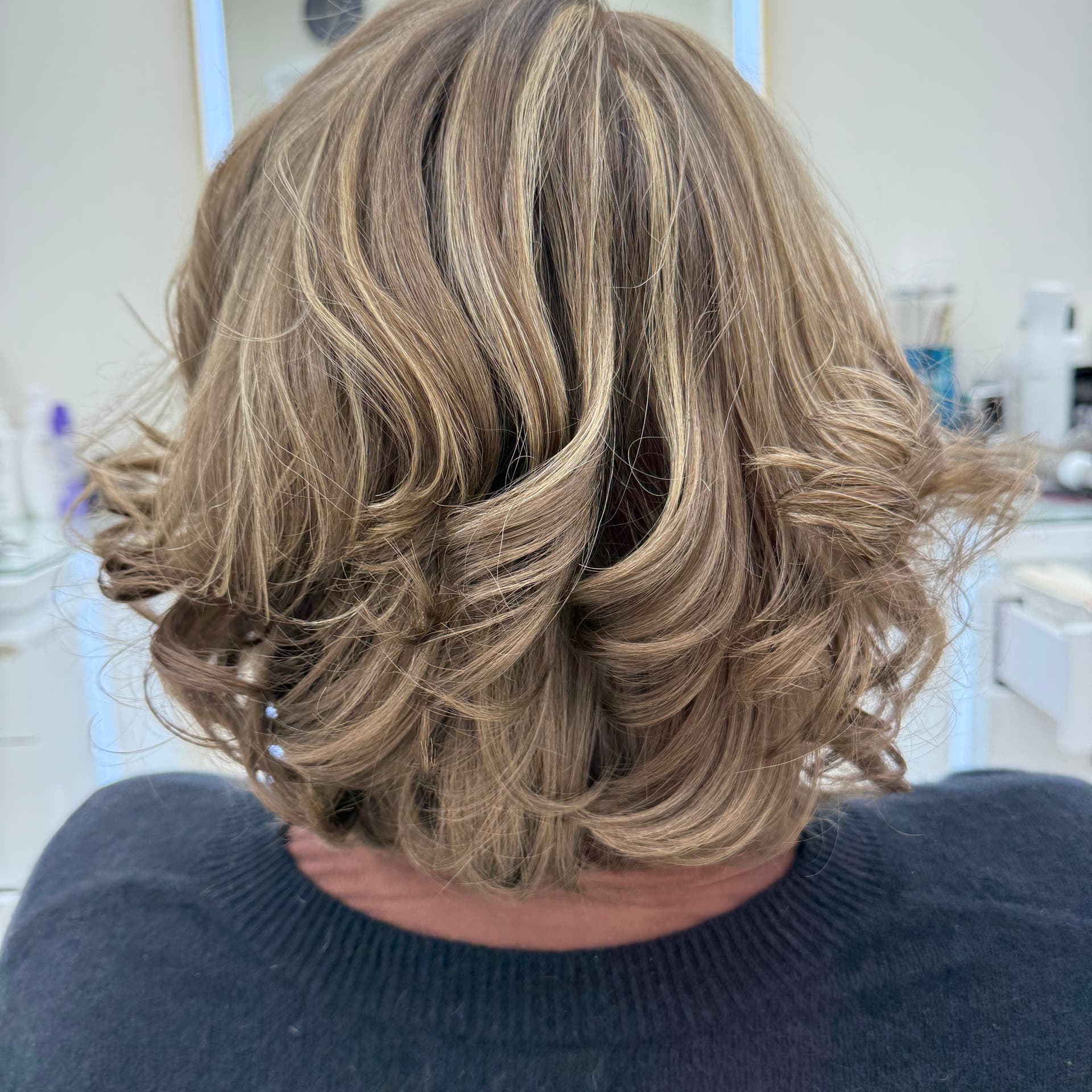 Polished dimensional blonde bob